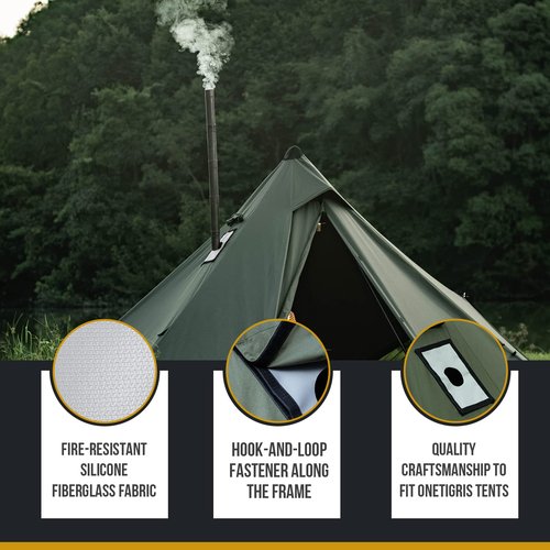OneTigris Stove Jack 11.8" x 7.8" for Conifer Canvas Hot Tent and Outdoor Camping