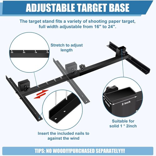 Ideagle Shooting Target Stand with 10pcs 16"x16" Papers Targets,Durable Paper Target Holder with Adjustable Base for Paper Shooting Targets,H Shape, USPSA/IPSC, IDPA Practice-Upgraded Version (2 Pack)
