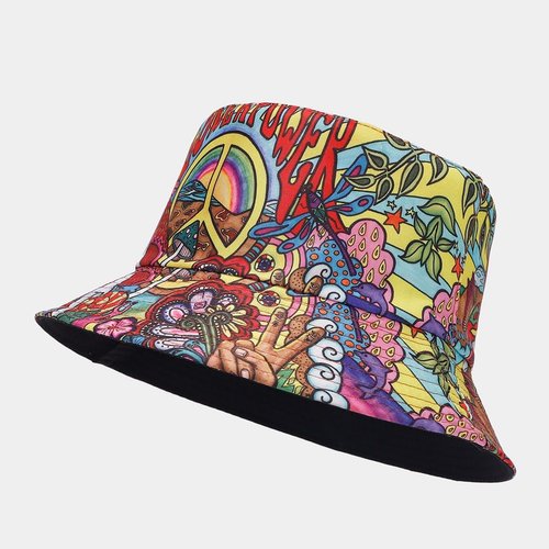 Quanhaigou Bucket Hat for Men Women,Packable Reversible Printed Sun Hats,Fisherman Outdoor Summer Travel Hiking Beach Caps (Mushroom Floral)