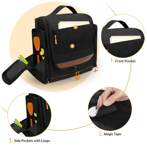 ORKELS Camping Organizer Hanging Tactical Camping Cookware Bag – Utensil Organizer with Towel Holder & Multiple Pockets for RV, Tent, Camper, Grilling
