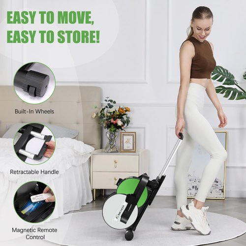 ANCHEER Under Desk Elliptical, Leg Exerciser While Sitting for Seniors with Remote Control, Display Monitor, Electric Seated Pedal Exerciser for Home, Ellipse Leg Exerciser as Seen on TV(Green)