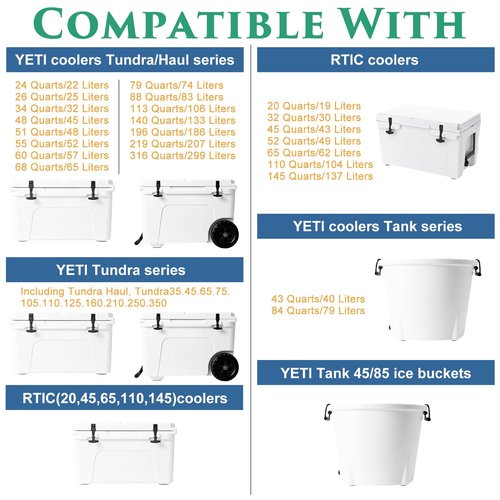 2 Pack Cooler Drain Plug Compatible with Yeti Cooler Leak-Proof Cooler Cap Replacement Cooler Plug Replacement Accessories Compatible with YETI and RTIC