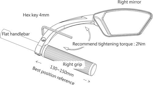 MEACHOW New Scratch Resistant Glass Lens,Handlebar Bike Mirror, Rotatable Safe Rearview Mirror, Bicycle Mirror,ME-002