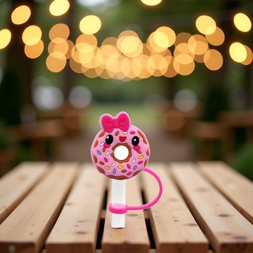 Donut Straw Cover for Stanley 40&30 Oz Cup, 8mm Silicone Straw Covers Cap for Stanley Cup Accessories, Cute Topper for Tumblers, Cap Stopper for Reusable Straws Tip Lids(DM591)