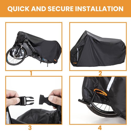 Besudo Bike Cover Waterproof Outdoor 1-2 Bikes - 82.68 x 47.24 x 31.50 inches - Outdoor Waterproof Bike eBike electric bike Covers - Bike Rain Cover for 2 Bikes