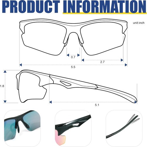 Flux Rainier Outdoor Sports Sunglasses for Men Women with PC Polarized Lenses