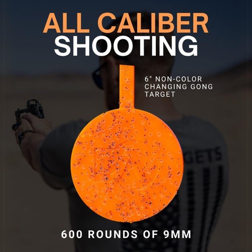 DA Targets 6” Self-Healing Targets for Shooting - Bright Fluorescent Orange - Safe Ricochet-Free Design - for Rifle, Pistol, Handgun - Indoor, Outdoor Use - Perfect for Gun Range Practice