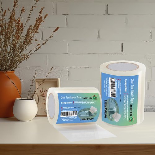 Quality Life RV Awning Repair Tape,Clear Tent Repair Tape Waterproof, for Tarp,Canvas,Boat Covers, Sail, Heavy Duty High Adhesive - 3.15in x 65.6ft