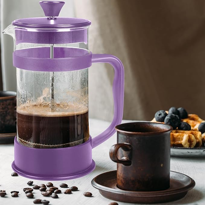 Utopia Kitchen 12 Ounce 0.35 Liter French Press Coffee Maker, Tea Maker, Travel Coffee Presses, Heat Resistant Thickened Borosilicate Coffee Pot for Camping Travel Gifts, Plum Pack of 1
