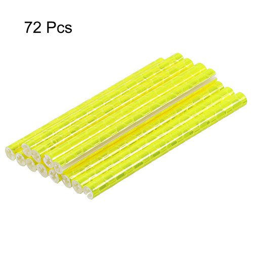 HARFINGTON 72pcs Bike Reflective Spoke Skins 0.2" Plastic Bicycle Spoke Reflectors Spoke Covers Trim Wrap Wheel 360°Visibility for Road Mountain Bike Motorcycles Decoration, Yellow