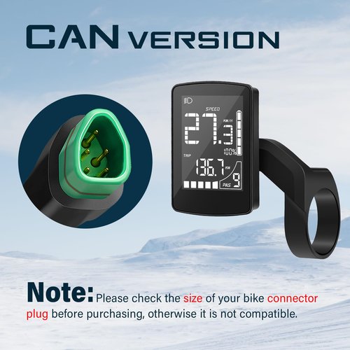 BAFANG 5 Pin Male Ebike Display for Bafang CAN Protocol Motors, Ebike Speedometer Bike Computer with 0-9 PAS, DZ47(M620, M600, M560, M510, M420 mid Drive Motors, 24V-48V