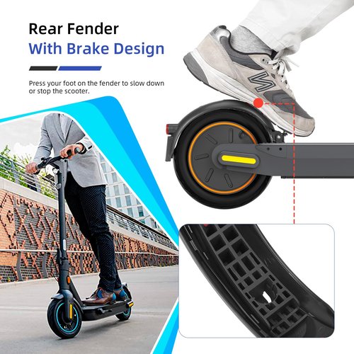 ulip Scooter Rear Fender Replacement Accessories with Tail Light with Brake Compatible with Segway Ninebot Max G30 G30D Scooter Gray
