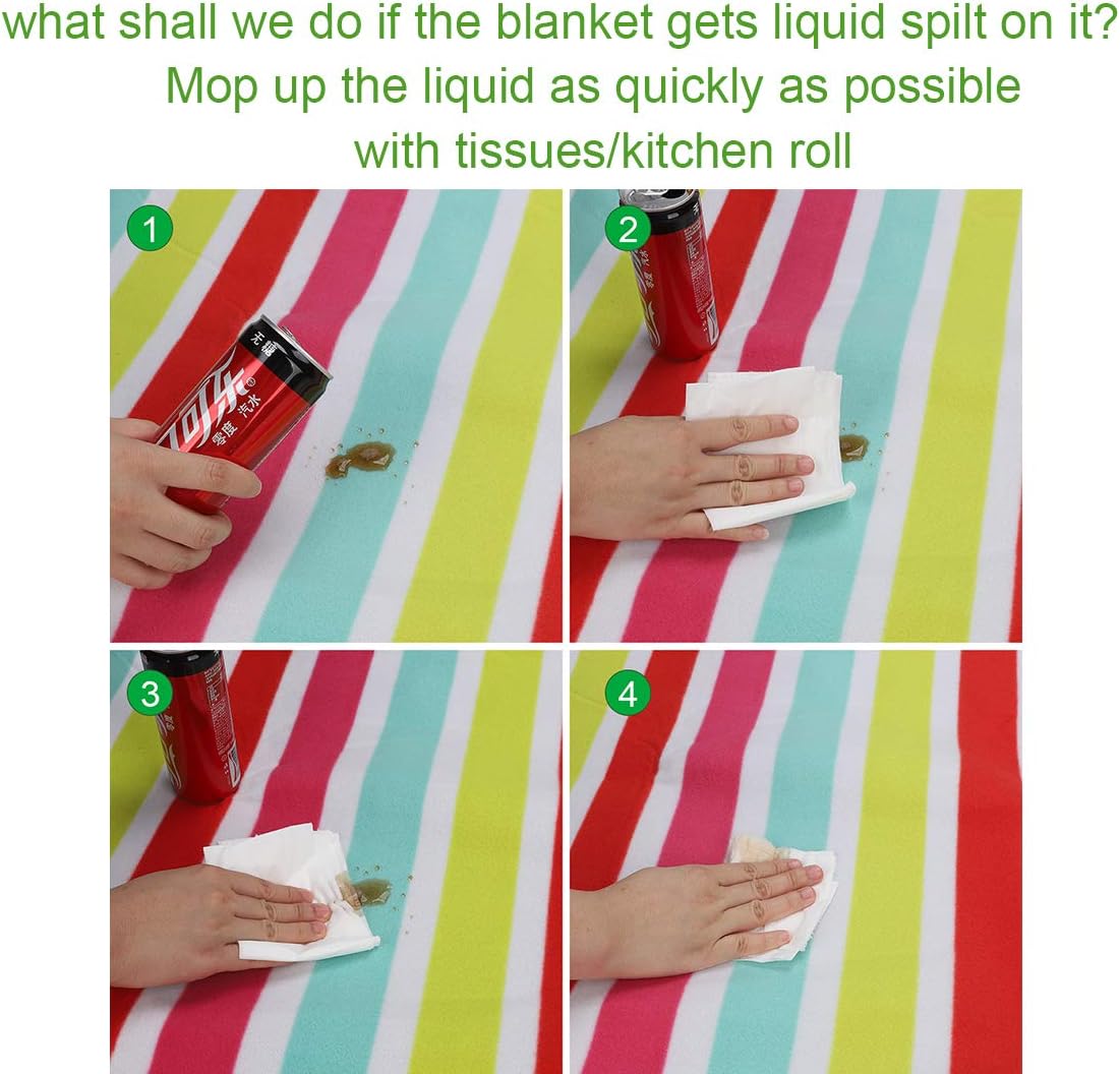 yodo Outdoor Picnic Blanket Water-Resistant for Camping Hiking Festivals,Rose Stripe