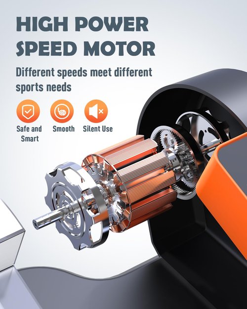 Yagud Under Desk Machine, Electric Ellipse Leg Exerciser for Senior, 13 Adjustable Speeds Quiet and Portable Seated Pedal Exerciser for Training with Remote Control, Orange