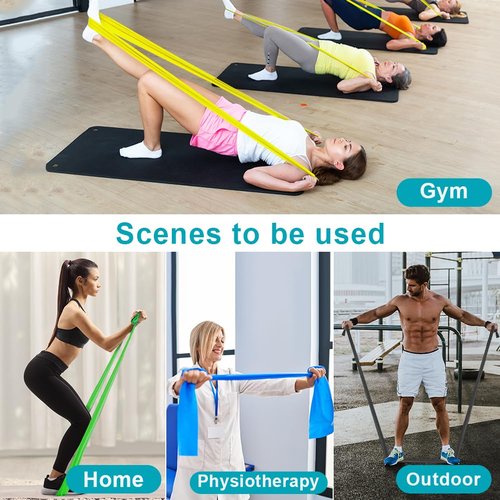 Flintronic Exercise Resistance Bands, 4 Pack Resistance Bands Set, TPE Elastic Bands with 4 Resistance Levels, 1.5M Workout Resistance Bands for Women and Men Strength Training, Yoga, Pilates