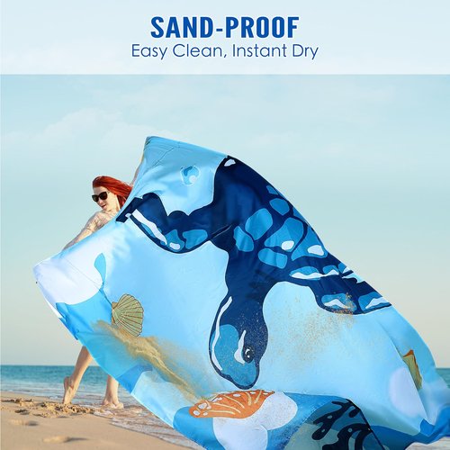 masso Beach Blanket Waterproof Sandproof 10'X 9' Extra Large Beach Mat Oversize Quick Drying Durable Outdoor Beach Mat Fits Up to 10 People, Lightweight Picnic Mat for Beach Travel Camping Hiking