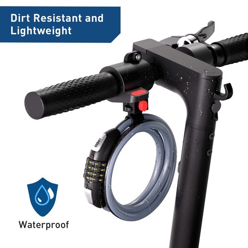 Hiboy Bike Lock, 3.3 Feet Bike Cable Locks, Resettable 4-Digit Combination Lock, Bike Locks Heavy Duty Anti Theft