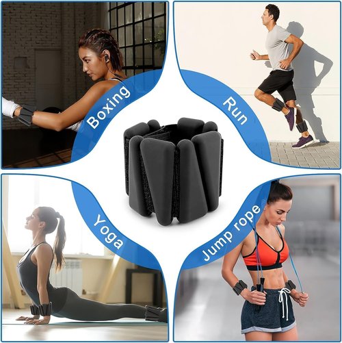 Bauterra Adjustable Ankle Weights for Women - Comfortable Gear for Enhanced Workouts - Wrist Weights for Yoga, Walking, Running, and Fitness Workouts, Pack of 2 (Beige, 2 Lb)