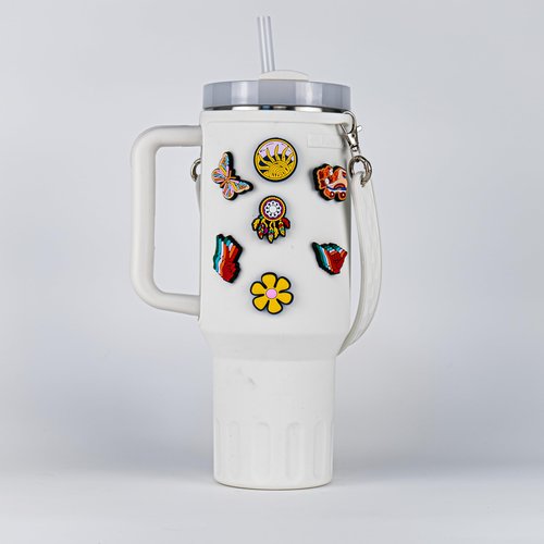 STANJAZZ Charms Water Bottle Silicone Sleeve Decorations 16pcs Peace & Love
