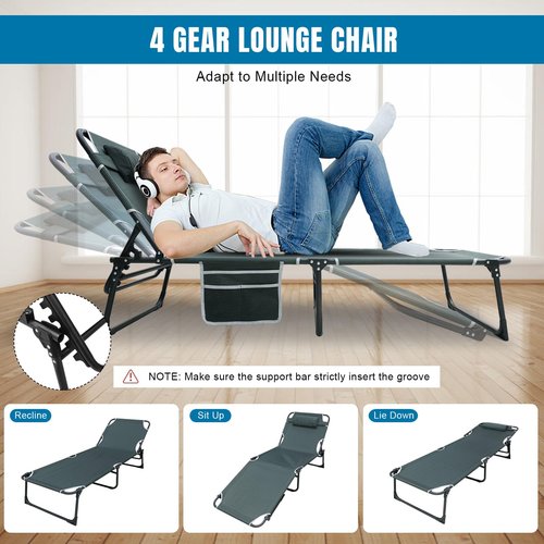 BIG RED Camping Sleeping Cot,5-Position Folding Cot,Lounge Chair with Mattress,Folding Sleeping Cot,Camping Cots for Adults, Heavy Duty Lounges Chairs for Outside, Beach, Lawn