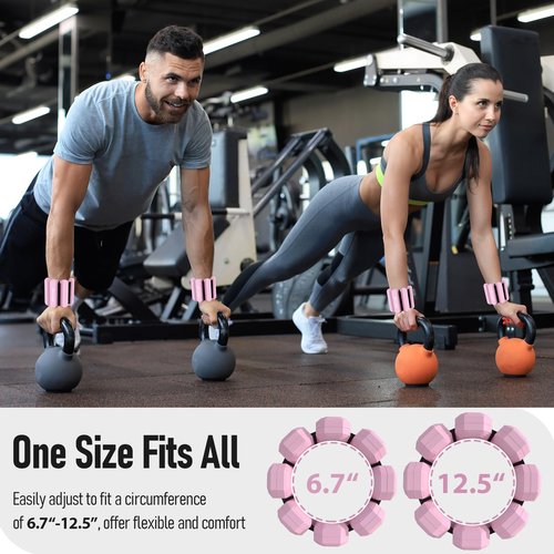 Wrist Ankle Weights for Women, 2LB Adjustable Hand/Arm/Leg Weights Set of 2, Weighted Bangles 2lbs for Strength Training, Yoga Pilates Dance and Home Workouts (Pink)
