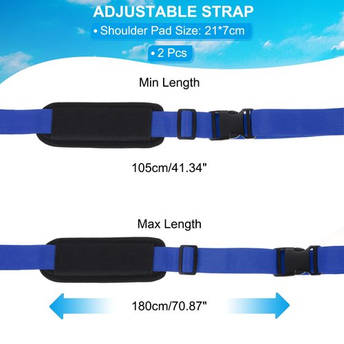 PATIKIL Carrying Beach Chair Straps, 2 Pack Adjustable Beach Chair Straps Shoulder Carrying Straps for Folding Chair Backpack, Dark Blue