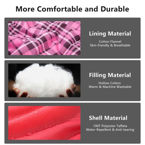 BISINNA Cotton Flannel Sleeping Bag for Adults Backpacking Camping Sleeping Bag 3 Season Envelope Sleeping Bags for Hiking