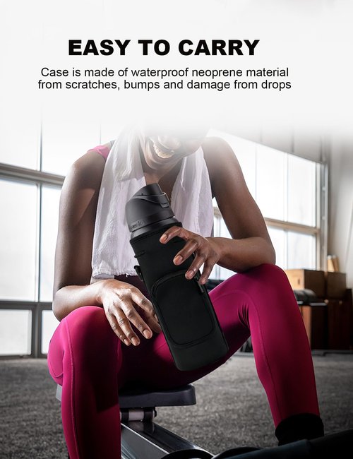 KronosRising Thermos Storage Bag Outdoor Sports Water Bottle Carrier Bag Waterproof Insulation Neoprene Sleeve for Owala FreeSip Insulated Stainless Steel Sports Water Bottle 32 oz