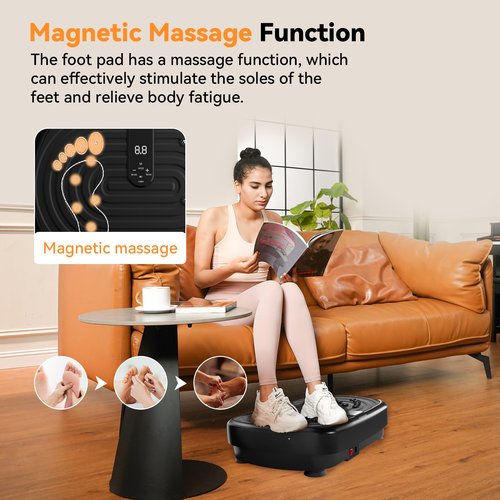 UCIN Vibration Plate Exercise Machine, Vibration Plate for Lymphatic Drainage, 330 Lbs Capacity Vibrating Plate for Weight Loss Home Fitness with Resistance Bands/Pilates Ball (Black)