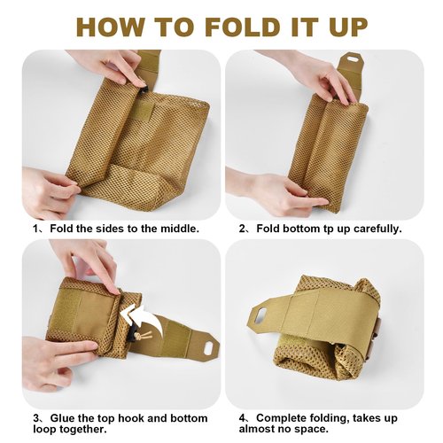Tactical Molle Dump Pouch Foldable Mag-Net Drawstring Recycle Pouch Recovery Tool Pack for Molle Belt Tactical Vest Backpack +50ft Paracord for Survival Paracord Survival Cord
