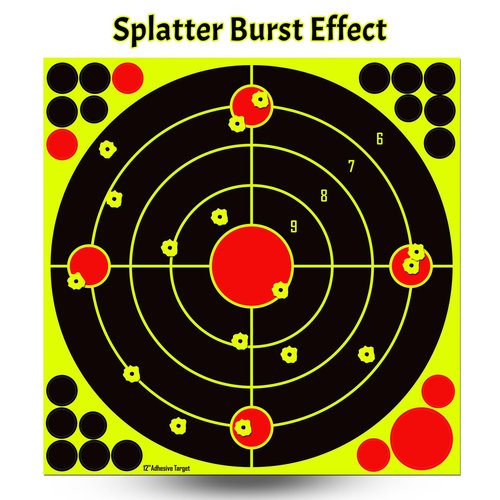 LikeLety 10 Pack 12x12 Inch Splatter Adhesive Targets Stickers for Outdoor Indoor Shooting Practice