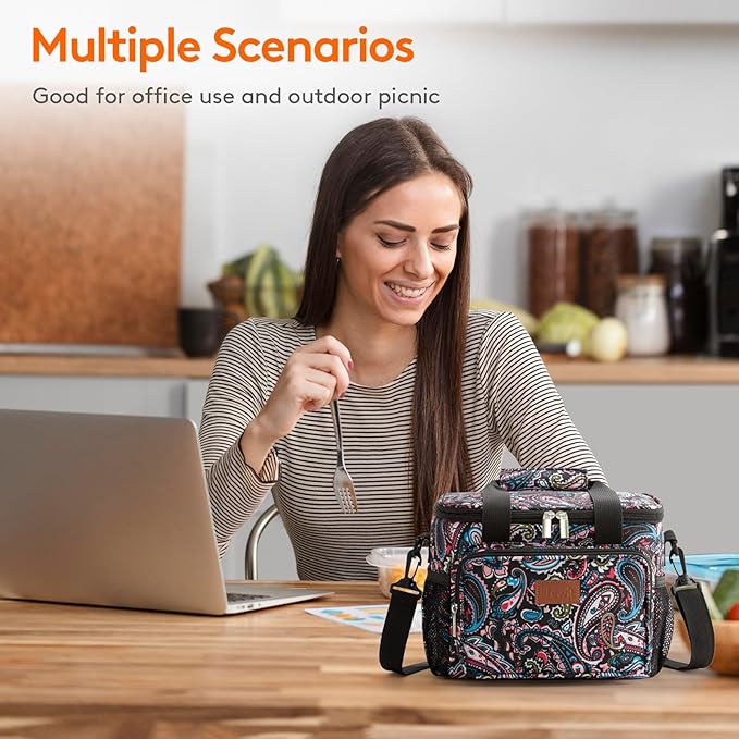 Lifewit Large Lunch Bag Insulated Lunch Box Soft Cooler Cooling Tote for Adult Men Women, Purple 12-Can (9L)