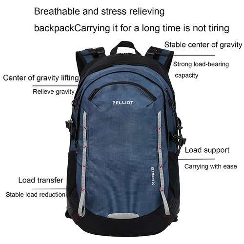 YSUJUAN 30L Hiking Daypack Waterproof Backpack for Women & Men Hiking Camping Outdoor Travel Day Backpack Pack with Rain Cove,Grey