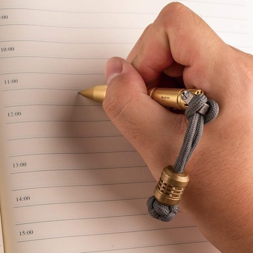 MecArmy TPX33 Titanium Tactical Pen with Tungsten Steel Glass Breaker for Self-Defence, Anti-roll concave-convex shell with Comfortable grip for Writing, Refill Pocket Clip included (Titanium Silver)