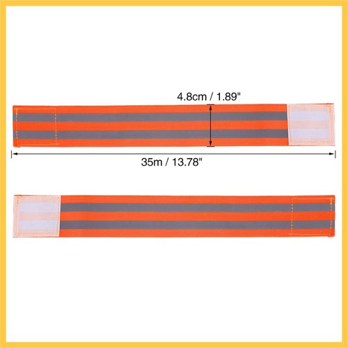 REPAIROCK 8pcs Reflective Bands for Arm Reflective Armbands High Visibility Night Cycling Riding Reflector Tape Straps Bracelet Orange Auto Replacement Parts