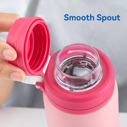 Prurex Replacement Lid With Tea Strainer for Hydro Flask 12 16 20 32 40 64 oz Wide Mouth,Water Bottle Accessories for 2.28" Wide Mouth Sport Bottles(Rose)
