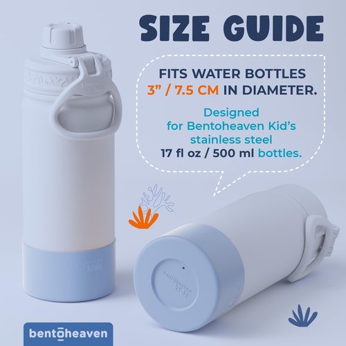 Bentoheaven Silicone Water Bottle Boot - Noise & Scratch Protector Sleeve for 3-inch Diameter Bottles, Tumbler & Cup (17-40 oz), Bottom Protective Bumpers, Water Bottle Accessories (Blue)