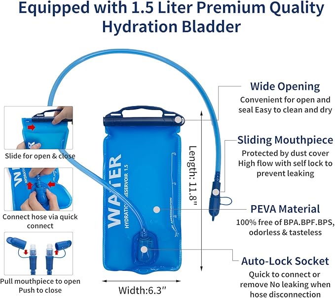 Hydration Backpack,Water Backpack,Water Vest for Running Women,Running Backpack with Water Bladder,Rave Runner Hydration Pack