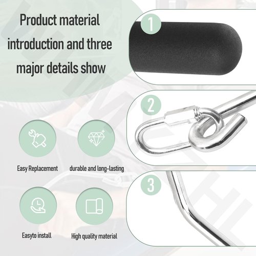 WHMYZHL Open Ended Chrome Grip Handles Compatible with Total Gym Home Workout Machines 2000, 2200, 2500, 3000, 3000XL, XL, XLS - for Supra, Electra, FIT Gym Accessories Handles