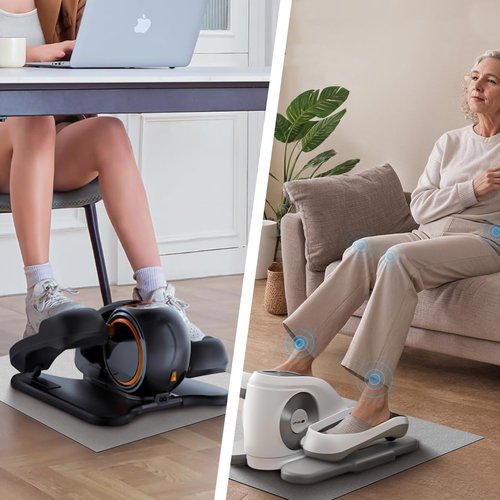 Wiojtry Ellipse Machine Non-Slip Mat, Non-Slip Workout Mat for Ellipse Leg Exerciser, Under Desk Ellipticals (19.69 * 23.62“ Dark Grey