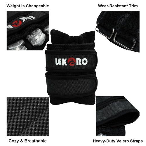 Adjustable Wrist Ankle Weights, Removable Arm & Leg Weight for Men & Women, Fitness, Strength Training, Running, Walking, Jogging, 1 Pair 2 Pack (Adjustable Wrist Weights 6.6 LBS)
