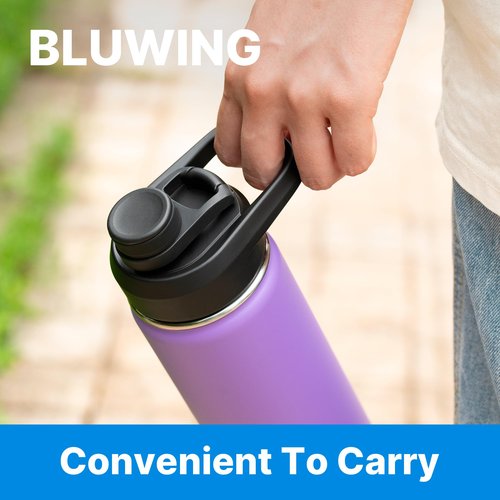Bluwing Spout Lid for Hydro Flask 12-64oz Wide Mouth, Replacement Lids with Handle for Hydroflask, Thermoflask, koodee Wide Mouth Sports Water Bottle, Leak Proof (1 Pack