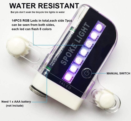 Bike Wheel Lights (2 Pack) - Waterproof LED Bicycle Spoke Lights - Bike Accessories - 30 Different Patterns Change - Great Gift for Adults Kids