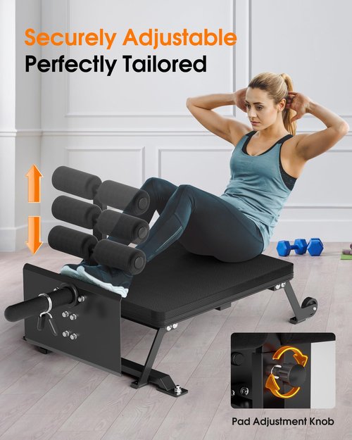 DawnMarine Nordic Curl Bench - Home Gym Hamstring Curl Machine with with 1" & 2" Olympic Weight Plates, Max Hold 450lbs, Compact Glute Machine, Easy to Move and Store with Wheels