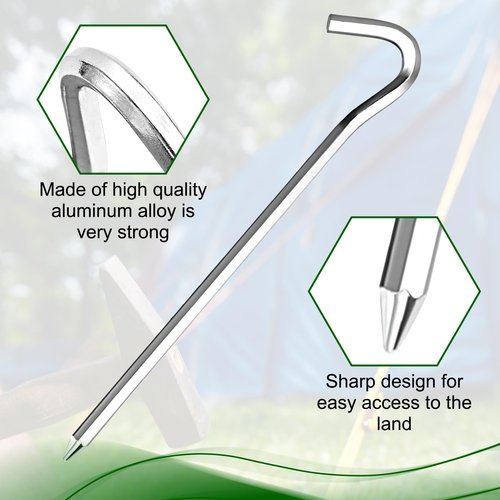 RITDVNI 20Pcs 7" Tent Pegs Ground Stakes, Metal Stakes, Camping Peg for Pitching Camping, Camping, Outdoor Decoration