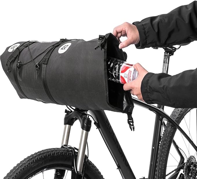 ROCKBROS Waterproof Handlebar Bags 12L-20L Bikepacking Bags Front 2 Dry Packs for MTB Road Bicycles Bikepacking Accessories