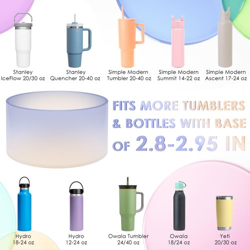 Clear Gradient Silicone Boot for Stanley Cup 40/30/20 oz, HydroJug Traveler 40/32 oz, IceFlow 30/20 oz - Bottom Protector Accessories, Light Gray & Light Brown