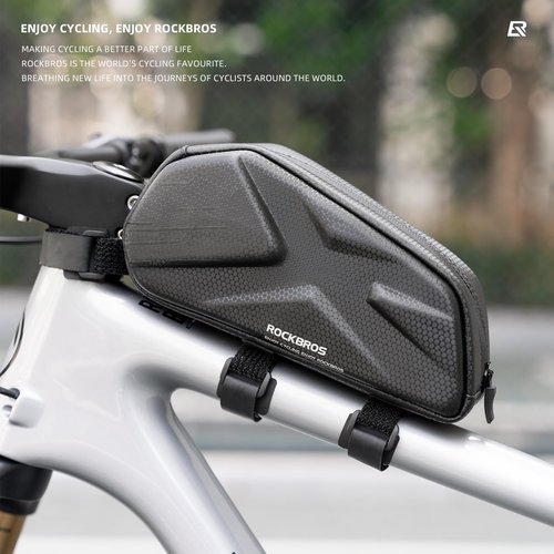 ROCKBROS Top Tube Bag Hard Shell Bike Tube Bag Pouch 1.4L Capacity Bike Frame Bag Cycling Accessories