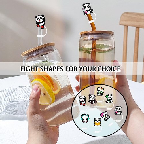 8 Packs Straw Cover Cap for Stanley Cup, Silicone Straw Topper Compatible with 30&40 Oz Tumbler with Handle, 10mm Reusable Straws Tips Lids, White