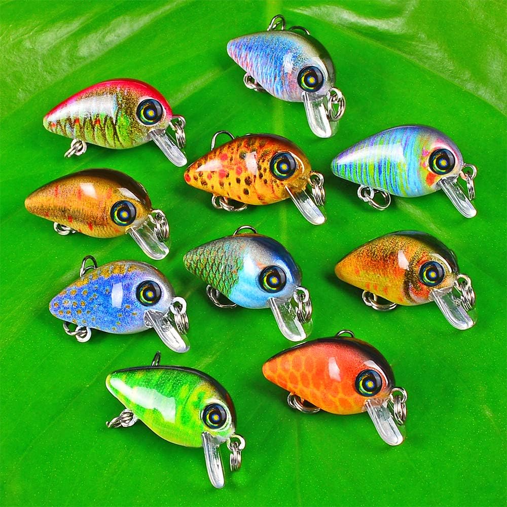 Mini Crankbait Fishing Lures Kits Swimbait Wobbler Hard Baits for Bass Trout Pike Freshwater and Saltwater 10pc-20pc/pack